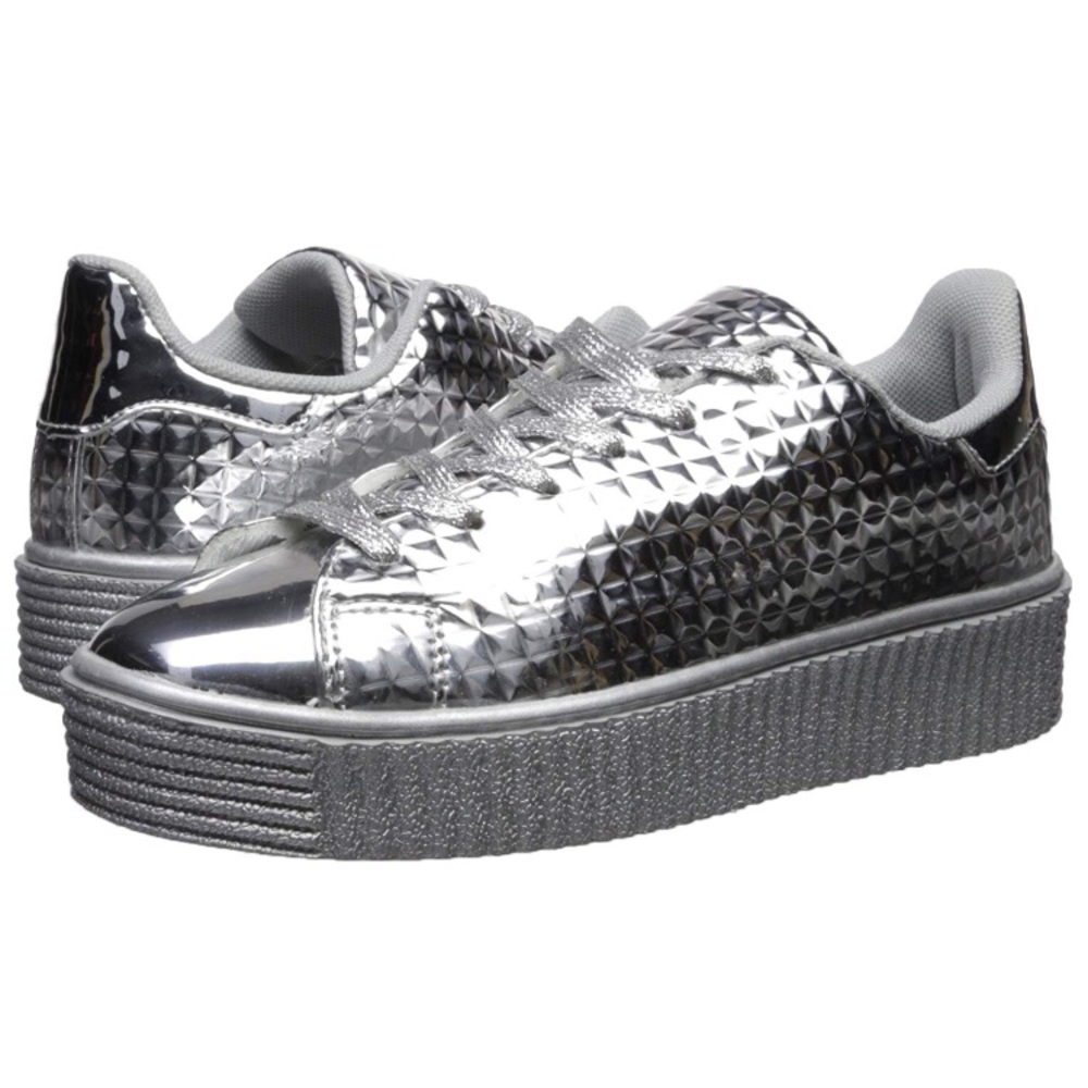 Silver Platform Sneakers - extra laces included!
